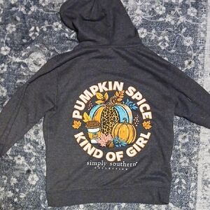 Simply Southern Charcoal Hoodie - Pumpkin Spice Design
